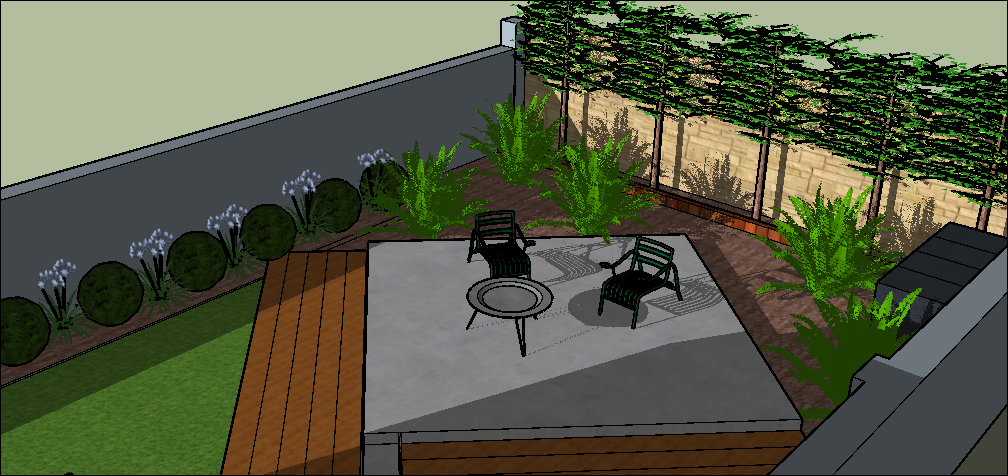 Contemporary Garden Design, How To Add Soil Existing Garden In Sketchup